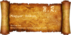 Magyar Rókus névjegykártya