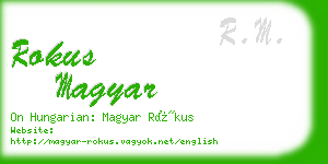rokus magyar business card